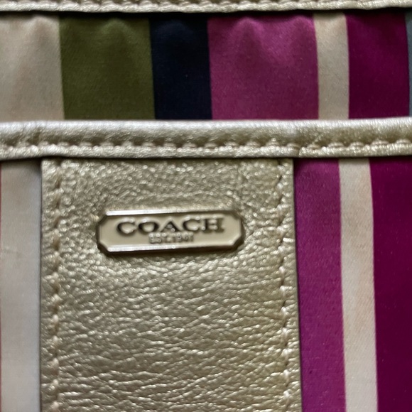 COACH “Legacy” Satin Stripe Multicolored Swing Bag Crossbody Bag EUC - Picture 2 of 11